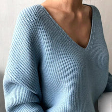 Charger l&#39;image dans la galerie, pull sweater bleu automne hiver chaud coton polyester chic tendance fashion
