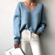 Charger l&#39;image dans la galerie, pull sweater bleu automne hiver chaud coton polyester chic tendance fashion
